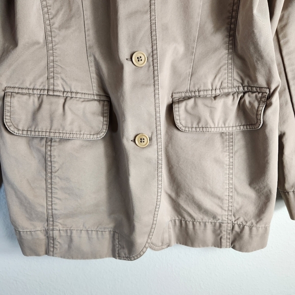Eddie Bauer Womens Cotton Tan Buttonfront Field Utility Jacket-Size 8 - Picture 3 of 10